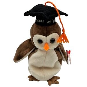 TY BEANIE BABY Owl‎ Wise 1998 Stuffed Animal Toy Vintage NWT (Graduation)